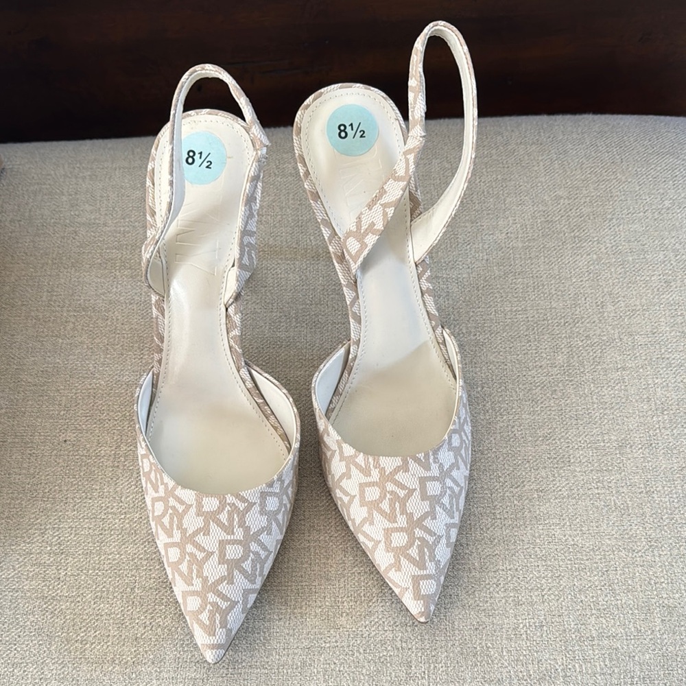 Elegant Cream DKNY Slingback Heels